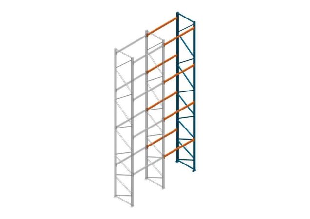 Aanbouwsectie Nedcon Palletstelling 8000x1825x1100mm hxbxd CC09040/1007825 4niveaus 2750kg/niv