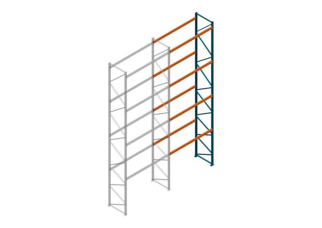 Aanbouwsectie Nedcon Palletstelling 8000x2700x1100mm hxbxd CC13040/1007825 4niveaus 3150kg/niv