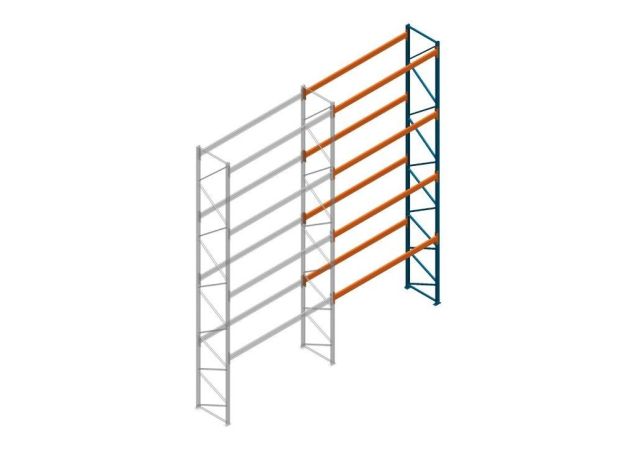 Aanbouwsectie Nedcon Palletstelling 8000x3600x1100mm hxbxd CC15050/1007825 4niveaus 3850kg/niv