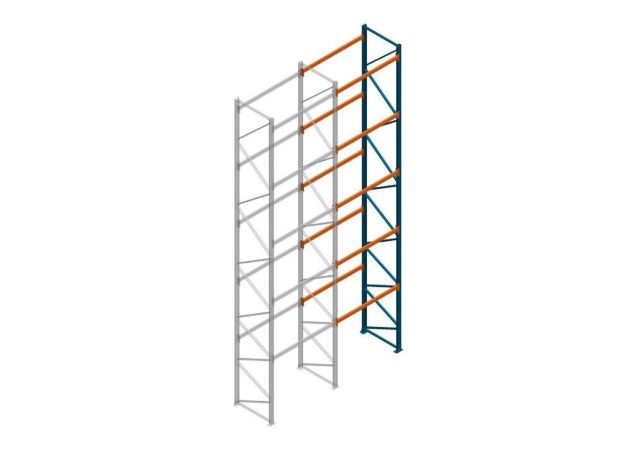 Aanbouwsectie Nedcon Palletstelling 8000x1825x1100mm hxbxd CC09040/1007825 5niveaus 2750kg/niv
