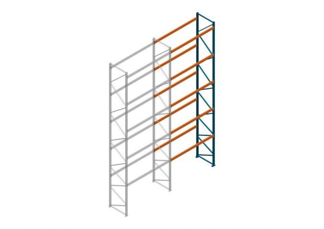 Aanbouwsectie Nedcon Palletstelling 8000x2700x1100mm hxbxd CC13040/1007825 5niveaus 3150kg/niv