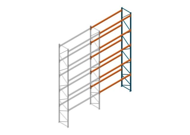 Aanbouwsectie Nedcon Palletstelling 8000x3600x1100mm hxbxd CC15050/1007825 5niveaus 3850kg/niv