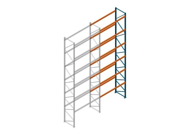 Aanbouwsectie Nedcon Palletstelling 8000x2700x1100mm hxbxd CC11040/1007825 6niveaus 2500kg/niv
