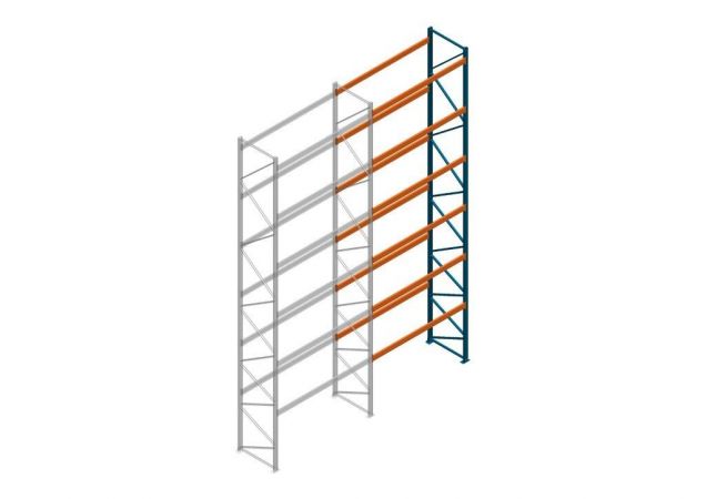 Aanbouwsectie Nedcon Palletstelling 8000x2700x1100mm hxbxd CC13040/1007825 6niveaus 3150kg/niv