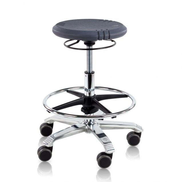 Score werkkruk Opti 2210 met wieltjes en voetenring 52-70cm