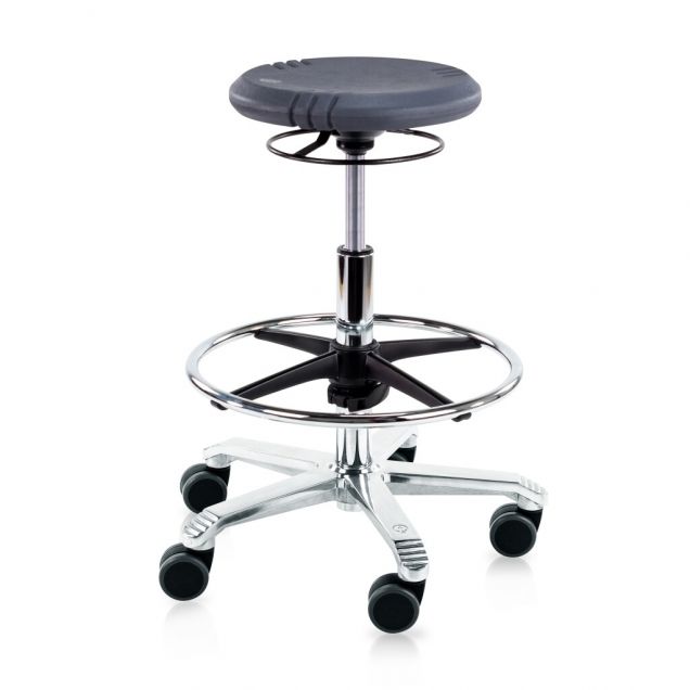 Score werkkruk Opti 2212 met wieltjes en voetenring 58-83cm