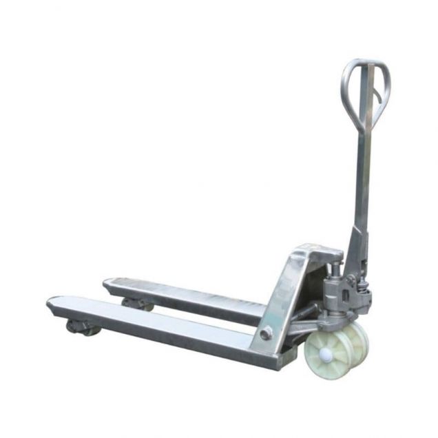 RVS palletwagen, pompwagen 2000 kg 1150 mm