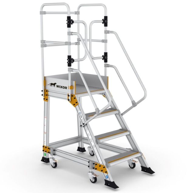 Platformtrap Wixor met veerwielen 4 treden