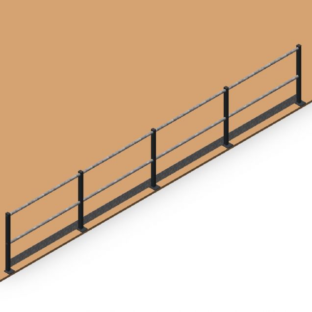Leuningwerk staal 6000 mm antraciet/verzinkt beginsectie