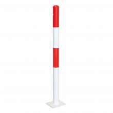 MORION paal op voetplaat Ø60mm 0 kettingogen rood/wit