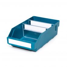 Magazijnbak 3018 Groen met 2 verdeelschotten en 3 labels 300x180x95mm (lxbxh)