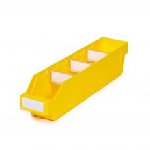 Magazijnbak 4009 Geel met 3 verdeelschotten en 4 labels 400x90x95mm (lxbxh)