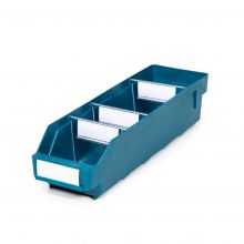Magazijnbak 4012 Groen met 3 verdeelschotten en 4 labels 400x120x95mm (lxbxh)