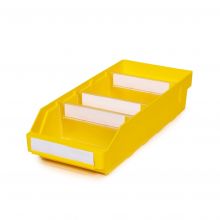 Magazijnbak 4018 Geel met 3 verdeelschotten en 4 labels 400x180x95mm (lxbxh)