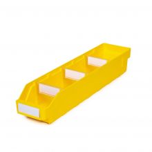 Magazijnbak 5012 Geel met 3 verdeelschotten en 4 labels 500x120x95mm (lxbxh)