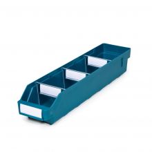 Magazijnbak 5012 Groen met 3 verdeelschotten en 4 labels 500x120x95mm (lxbxh)