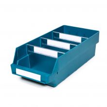 Magazijnbak 5024-15 Groen met 3 verdeelschotten en 4 labels 500x240x150mm (lxbxh)