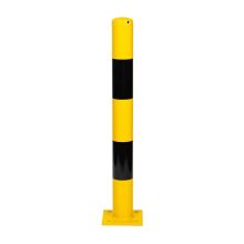 Afschermpaal op voetplaat 76x3,25x750mm Geel/zwart