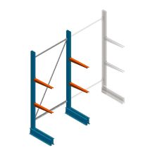 Lichte draagarmstelling BR enkelzijdig 2000x1000x500 mm (hxbxd) 2 niveaus beginsectie