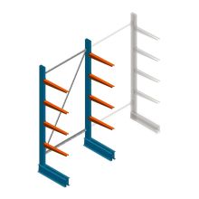 Lichte draagarmstelling BR enkelzijdig 2000x1000x500 mm (hxbxd) 4 niveaus beginsectie