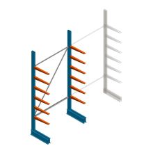 Lichte draagarmstelling BR enkelzijdig 2500x1250x500 mm (hxbxd) 6 niveaus beginsectie