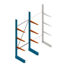 Lichte draagarmstelling BR enkelzijdig 2500x1000x600 mm (hxbxd) 3 niveaus beginsectie