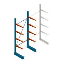 Lichte draagarmstelling BR enkelzijdig 2500x1000x600 mm (hxbxd) 4 niveaus beginsectie