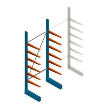 Lichte draagarmstelling BR enkelzijdig 2500x1000x600 mm (hxbxd) 6 niveaus beginsectie
