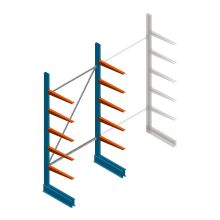 Lichte draagarmstelling BR enkelzijdig 2500x1250x600 mm (hxbxd) 5 niveaus beginsectie