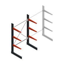 Medium draagarmstelling BR enkelzijdig 2500x1500x800mm (hxbxd) 3 niveaus beginsectie 340/arm