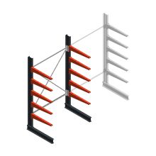 Medium draagarmstelling BR enkelzijdig 2500x1500x800mm (hxbxd) 5 niveaus beginsectie 340/arm