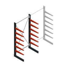 Medium draagarmstelling BR enkelzijdig 3000x1500x800mm (hxbxd) 6 niveaus beginsectie 340/arm
