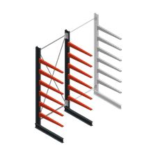 Medium draagarmstelling BR enkelzijdig 3000x1500x1000mm (hxbxd) 6 niveaus beginsectie 275/arm