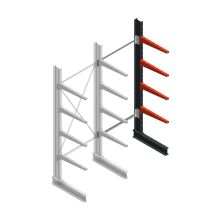 Medium draagarmstelling BR enkelzijdig 2500x1000x600mm (hxbxd) 4 niveaus aanbouwsectie 290/arm