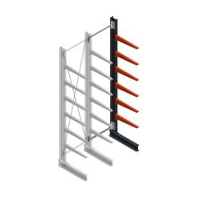 Medium draagarmstelling BR enkelzijdig 3000x750x600mm (hxbxd) 6 niveaus aanbouwsectie 425/arm