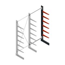 Medium draagarmstelling BR enkelzijdig 3000x1250x600mm (hxbxd) 6 niveaus aanbouwsectie 425/arm