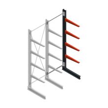 Medium draagarmstelling BR enkelzijdig 3000x1000x800mm (hxbxd) 4 niveaus aanbouwsectie 340/arm