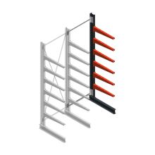 Medium draagarmstelling BR enkelzijdig 3000x1000x800mm (hxbxd) 6 niveaus aanbouwsectie 340/arm
