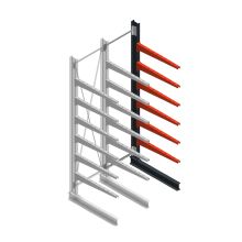 Medium draagarmstelling BR enkelzijdig 3000x750x1000mm (hxbxd) 6 niveaus aanbouwsectie 175/arm