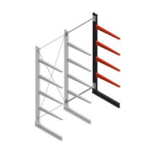 Medium draagarmstelling BR enkelzijdig 3000x1500x1000mm (hxbxd) 4 niveaus aanbouwsectie 175/arm