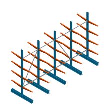 Voordeelrij lichte draagarmstelling BR dubbelzijdig 2500x4100x600 mm (hxbxd) 4 niveaus