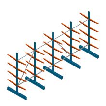 Voordeelrij lichte draagarmstelling BR dubbelzijdig 2500x5100x600 mm (hxbxd) 4 niveaus