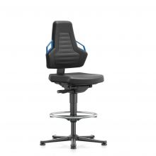 Bimos werkstoel Nexxit met glijders en voetenring Blauw