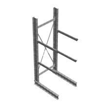Zware draagarmstelling thermisch verzinkt enkelzijdig 3500x1500x1200mm (hxbxd) 2 niveaus beginsectie