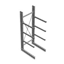 Zware draagarmstelling thermisch verzinkt enkelzijdig 3500x1200x1200mm (hxbxd) 3 niveaus beginsectie