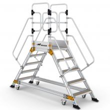 Platformtrap Wixor dubbel met veerwielen 5 treden