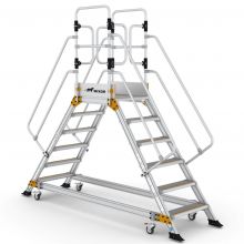 Platformtrap Wixor dubbel met veerwielen 6 treden