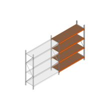 Aanbouwsectie grootvakstelling MP 2250x1500x600mm hxbxd 4 niveaus RAL2004/Verzinkt 500kg