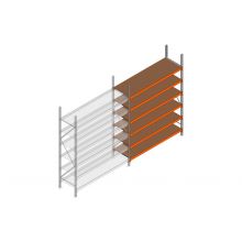 Aanbouwsectie grootvakstelling MP 2500x1500x600mm hxbxd 6 niveaus RAL2004/Verzinkt 500kg