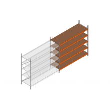 Beginsectie grootvakstelling MP 2250x2400x800mm hxbxd 5 niveaus  RAL2004/Verzinkt 265kg